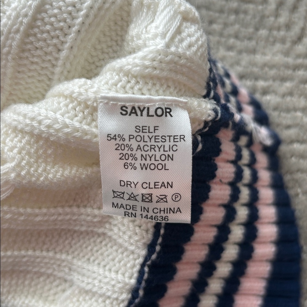 New Saylor Women's Marisole Long Sleeve Sweater Dress Cream SZ S - Picture 8 of 11